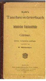 Kohls Taschenwörterbuch für Gärtner Kohls Taschenwörterbuch für Gärtner