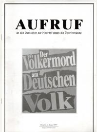 Aufruf an alle Deutschen zur Notwehr gegen die Überfremdung Aufruf an alle Deutschen zur Notwehr gegen die Überfremdung