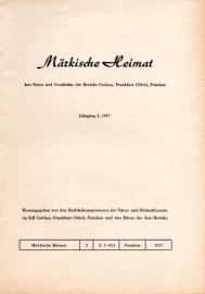 Märkische Heimat Jahrgang 2 (1957), Inhaltsverzeichnis 