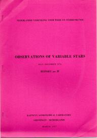 Observations of variable Stars. Report Nr. 31, July-December 1976