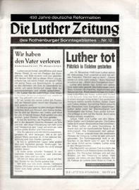 Die Luther Zeitung des Rothenburger Sonntagsblattes - 450 Jahre deutsche Reformation Nr. 12 Die Luther Zeitung des Rothenburger Sonntagsblattes - 450 Jahre deutsche Reformation Nr. 12